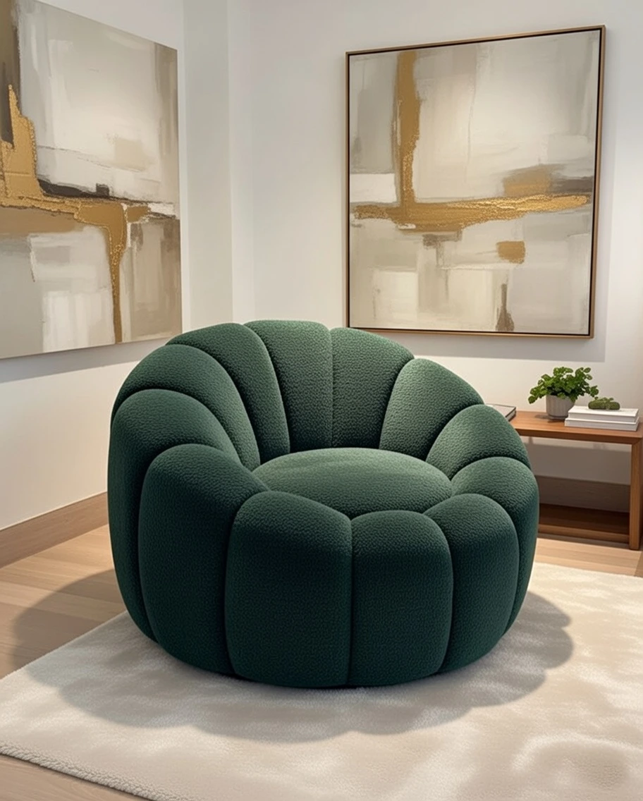 Fauteuil Bubble Design Moderne Vert Émeraude | Chaise Luxe Capitonnée Boules Maroc Nador