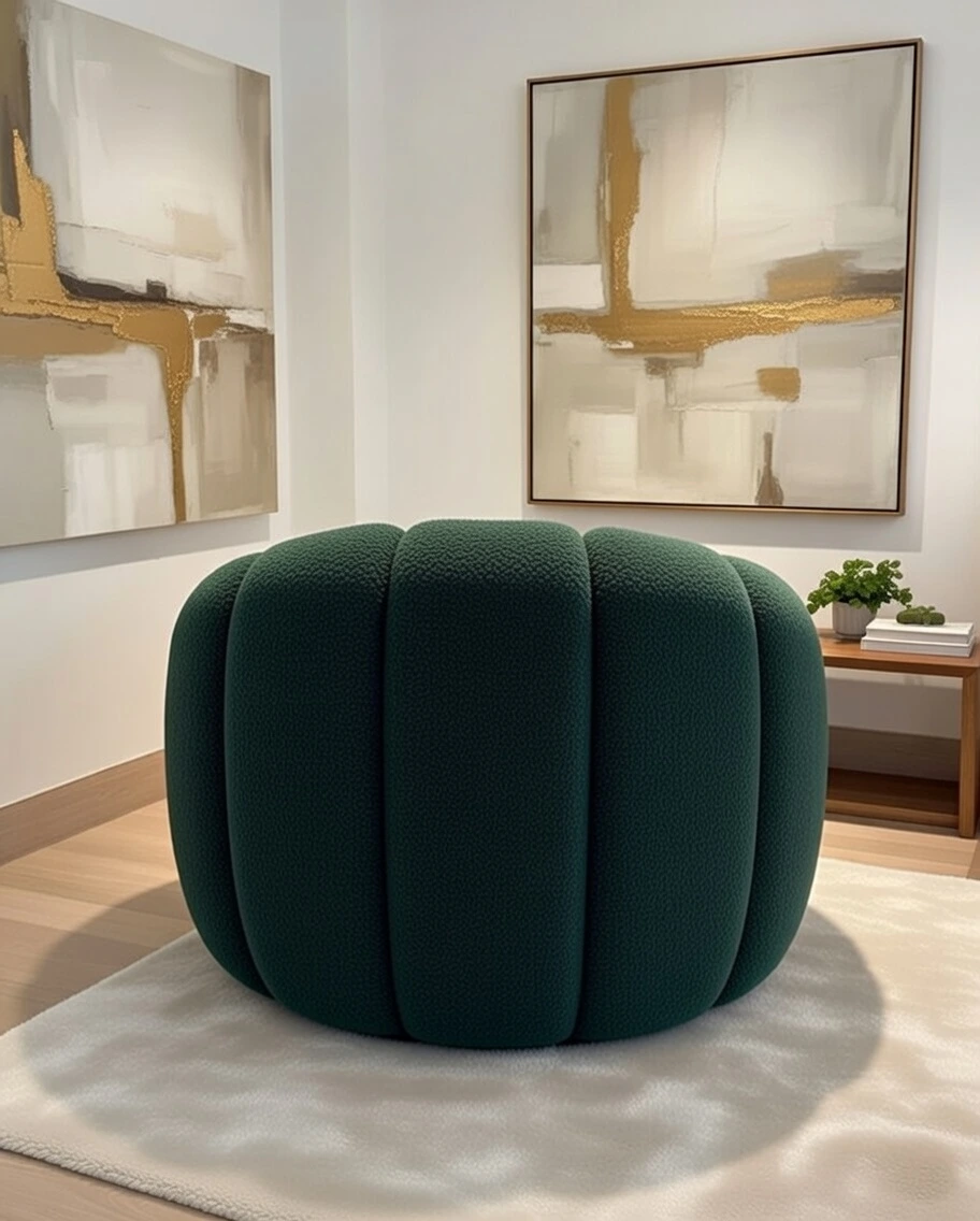 Fauteuil Bubble Design Moderne Vert Émeraude | Chaise Luxe Capitonnée Boules Maroc Nador