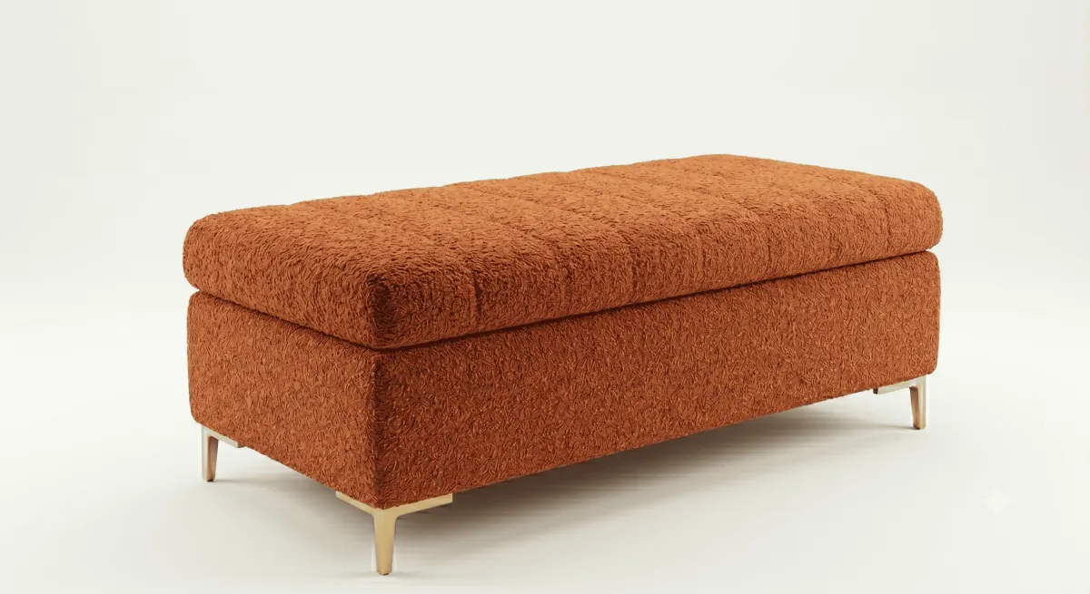 Ottoman Coffre Boucle Beige — Rangement & Design | Livraison Nador & Oriental