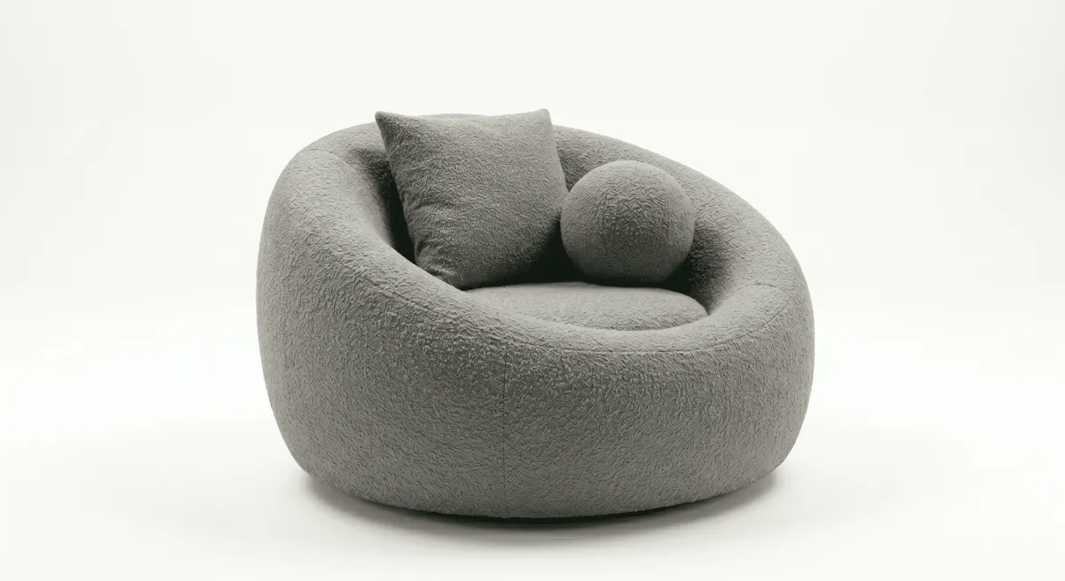 Fauteuil Boucle Blanc Ivoire — Confort Enveloppant Design Épuré | Livraison Nador & Oriental