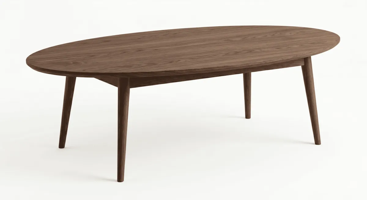 Table Basse Ovale Bois Naturel — Design Scandinave Chic | Livraison Nador & Oriental