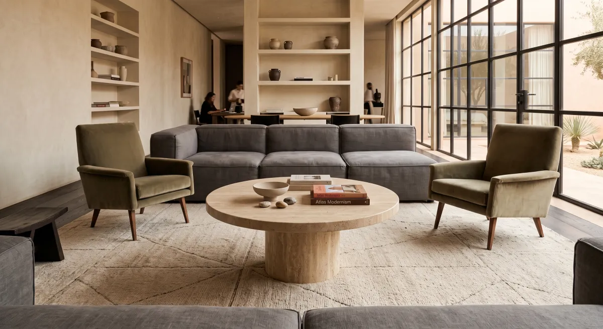 Travertine Coffee Table - Vue 1