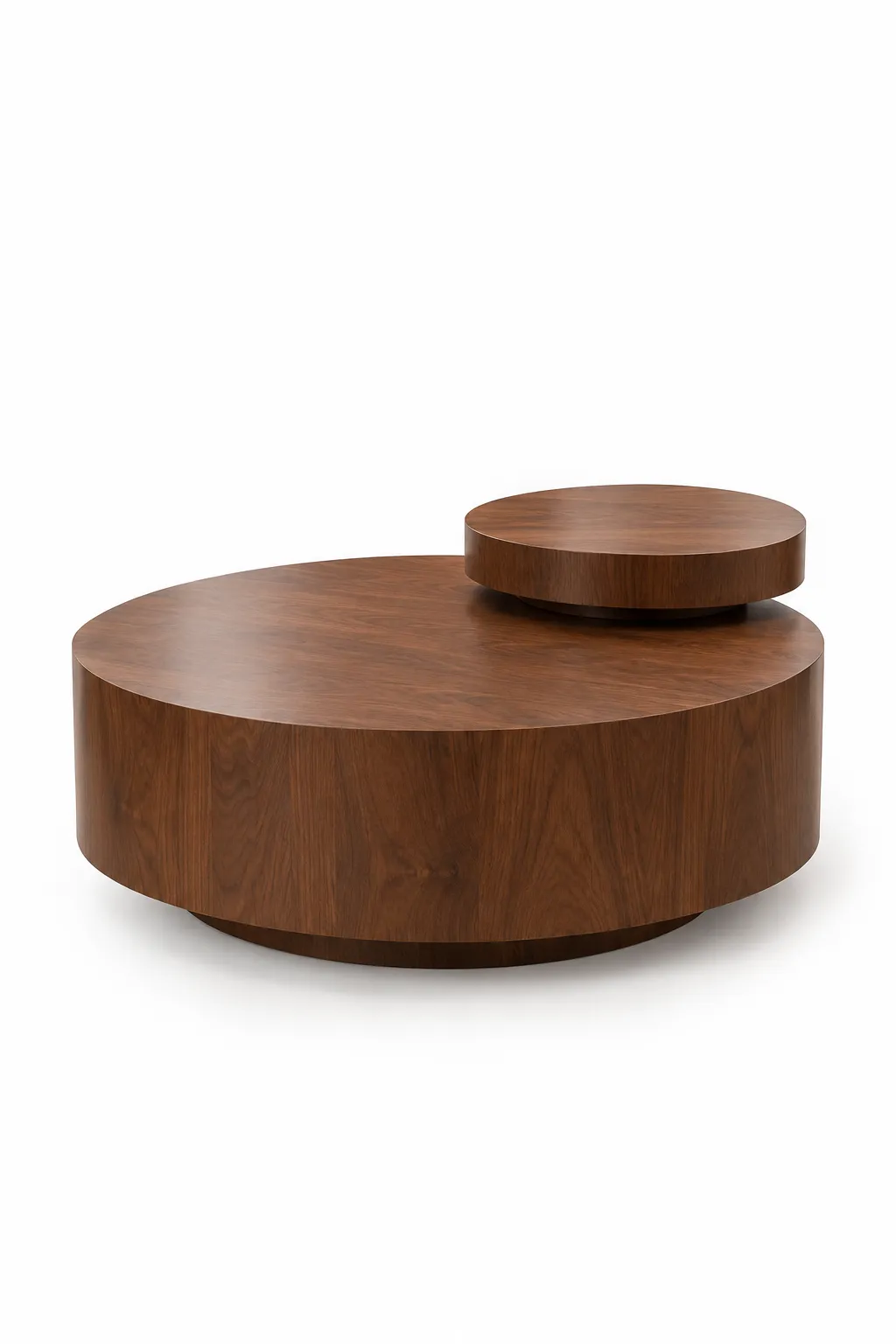 Table Basse Ronde Design en Bois – 2 Niveaux