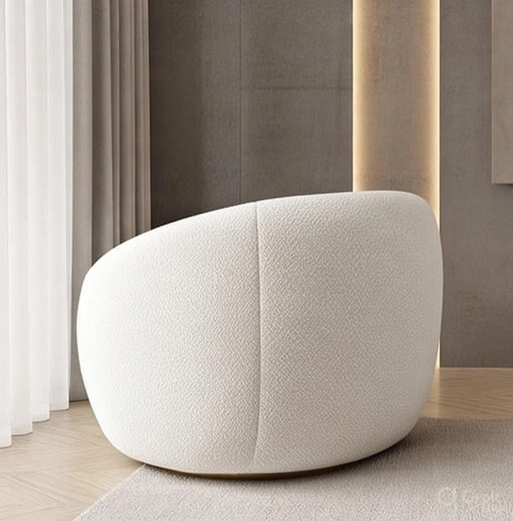 Fauteuil Boucle Blanc Ivoire — Confort Enveloppant & Design Épuré | Livraison Nador & Oriental